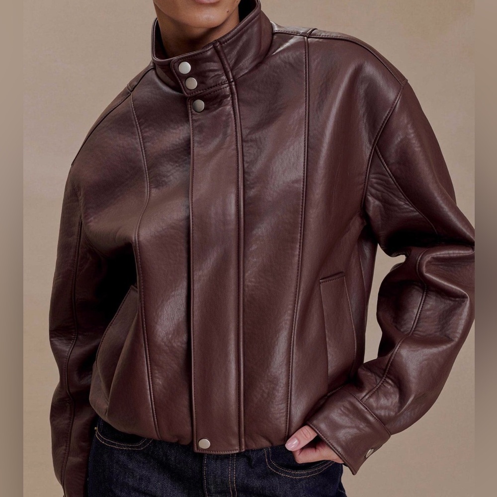 Meshki Dark Brown Leather Jacket